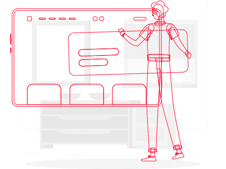 The image shows the setup and launch of targeted advertising